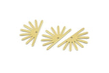 Brass Sun Charm, 24 Raw Brass Sun Charms With 1 Hole (25x13x0.70mm) M01396