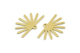 Brass Sun Charm, 24 Raw Brass Sun Charms With 1 Loop (25x16x0.70mm) M01391