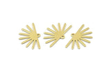 Brass Sun Charm, 24 Raw Brass Sun Charms With 1 Loop (25x16x0.70mm) M01391