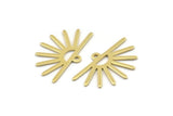Brass Sun Charm, 24 Raw Brass Sun Charms With 1 Loop (25x16x0.70mm) M01392
