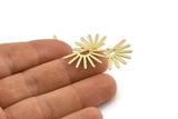 Brass Sun Charm, 24 Raw Brass Sun Charms With 1 Loop (25x16x0.70mm) M01392