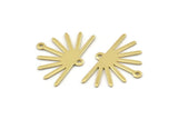 Brass Sun Charm, 24 Raw Brass Sun Charms With 2 Loops (25x17x0.70mm) M01394