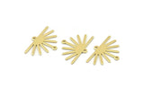 Brass Sun Charm, 24 Raw Brass Sun Charms With 2 Loops (25x17x0.70mm) M01394
