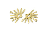 Brass Sun Charm, 24 Raw Brass Sun Charms With 2 Loops (25x17x0.70mm) M01393