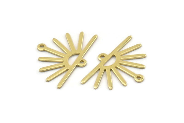 Pirinç Güneş Tılsımı, 2 Döngülü 24 Ham Pirinç Güneş Tılsımı (25x17x0,70 mm) M01393