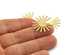 Brass Sun Blank, 24 Textured Raw Brass Sun Blanks, Findings (25x13x0.70mm) M01398