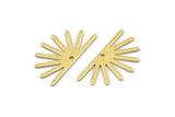 Brass Sun Charm, 24 Textured Raw Brass Sun Charms With 1 Hole (25x13x0.70mm) M01402