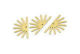 Brass Sun Charm, 24 Textured Raw Brass Sun Charms With 1 Hole (25x13x0.70mm) M01402