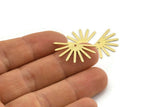 Brass Sun Charm, 24 Textured Raw Brass Sun Charms With 1 Hole (25x13x0.70mm) M01402