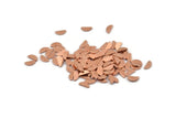 Copper Semi Circle Blank, 100 Tiny Raw Copper Half Moon Blanks (6x2.5x0.70mm) M01416