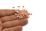 Copper Semi Circle Blank, 100 Tiny Raw Copper Half Moon Blanks (6x2.5x0.70mm) M01416