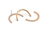 Rose Gold Boomerang Earring, 4 Rose Gold Plated Brass Boomerang Stud Earrings (30x3x1mm) D1357 A1398