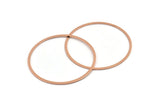 Rose Gold Circle Connector, 2 Rose Gold Plated Brass Circle Connectors (60x2x1mm) D990 Q1062