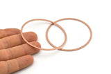 Rose Gold Circle Connector, 2 Rose Gold Plated Brass Circle Connectors (60x2x1mm) D990 Q1062