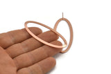 Rose Gold Ellipse Earring, 4 Rose Gold Plated Brass Ellipse Stud Earrings (59x24x0.70mm) B0254 A1173 Q1023