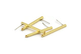 Brass Stick Earring, 8 Raw Brass Stick Stud Earrings With 1 Hole (2x30mm) D1510 A1930