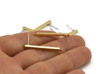 Brass Stick Earring, 8 Raw Brass Stick Stud Earrings With 1 Hole (2x30mm) D1510 A1930