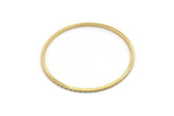 Gold Textured Connectors, 2 Gold Plated Textured Brass Circle Connectors (61x2x2mm) D1478 Q1021