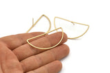 Altın Ay Küpe, 4 Altın Kaplama Pirinç Yarım Daire Küpe (22x45x1mm) D1276 A1228 Q1010