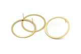 Gold Circle Earring, 4 Gold Plated Brass Circle Stud Earrings (40x2x1mm) Bs 1326 A1333 Q0708