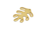 Gold Leaf Charm, 2 Gold Plated Brass Leaf Charms With 1 Hole, Findings (32x25x0.80mm) M483