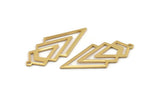 Gold Triangle Charm, 2 Gold Plated Brass Diamond Charms With 1 Loop (49x22x1mm) M01160