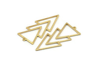 Gold Triangle Charm, 2 Gold Plated Brass Triangle Charms With 1 Loop (49x21x1mm) M01126 H1254