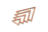 Rose Gold Triangle Blank, 2 Rose Gold Plated Brass Tree Blanks (47x33x1mm) M01236