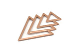 Rose Gold Triangle Blank, 2 Rose Gold Plated Brass Tree Blanks (47x33x1mm) M01236