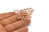 Rose Gold Triangle Blank, 2 Rose Gold Plated Brass Tree Blanks (47x33x1mm) M01236