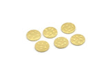 Brass Round Tag, 50 Hammered Raw Brass Round Stamping Blanks, Findings (8x0.80mm) M01493
