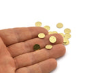 Brass Round Tag, 50 Hammered Raw Brass Round Stamping Blanks, Findings (8x0.80mm) M01493