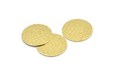 Brass Round Tag, 10 Hammered Raw Brass Round Stamping Blanks, Findings (20x0.80mm) M01506
