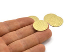 Brass Round Tag, 10 Hammered Raw Brass Round Stamping Blanks, Findings (20x0.80mm) M01506