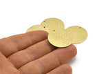 Brass Round Charm, 6 Hammered Raw Brass Round Charms With 1 Hole, Findings (25x0.80mm) M01516
