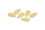 Brass Drop Blank, 50 Hammered Raw Brass Drop Blanks (15x8x0.80mm) M01496