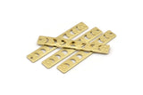 Brass Rectangle Charm, 10 Hammered Raw Brass Moon Phases Charms With 1 Hole, Stamping Blanks (40x6x0.80mm) M01514