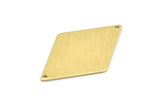 Brass Diamond Charm, 6 Textured Raw Brass Diamond Charms With 2 Holes (40x26x0.80mm) M01513