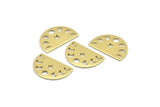 Brass Star Charm, 12 Raw Brass Moon Phases Blanks (22x14x0.80mm) M01544