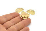 Brass Star Charm, 12 Raw Brass Moon Phases Blanks (22x14x0.80mm) M01544