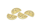 Brass Star Charm, 12 Raw Brass Moon Phases Charms With 1 Hole (22x14x0.80mm) M01545