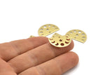 Brass Star Charm, 12 Raw Brass Moon Phases Charms With 1 Hole (22x14x0.80mm) M01545