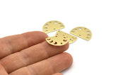 Brass Moon Charm, 12 Raw Brass Moon Phases Charms With 2 Holes (22x14x0.80mm) M01549