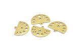 Brass Star Charm, 12 Raw Brass Moon Phases Charms With 1 Loop (22x17x0.80mm) M01546