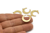 Altın Ay Kolye, 1 Halkalı 4 Altın Kaplama Pirinç Ay Kolye (20x17x1mm) D0567