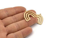 Gold Charm, 2 Gold Plated Brass, Gold Pendants, Charm Pendants, Gold U Shape Charms With 1 Loop (25x23x1.2mm) N1460