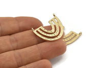 Gold Charm, 2 Gold Plated Brass, Gold Plated Pendants, Charm Pendants, Gold U Shape Charms With 2 Loops (26x23x1.2mm) N1452 H0941