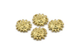 Brass Sun Charm, Raw Brass Sun Charms With 1 Loop, Findings (16x15mm) N1509