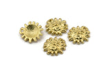 Brass Sun Charm, Raw Brass Sun Charms With 1 Loop, Findings (16x15mm) N1509