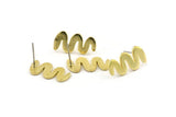 Earring Studs, 6 Raw Brass -  Irregular Stud Earrings - Brass Earrings - Earrings (20x10x1.2mm) N1508